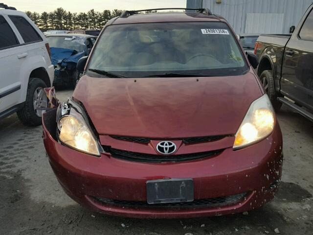 5TDZK23C89S277217 - 2009 TOYOTA SIENNA CE BURGUNDY photo 9