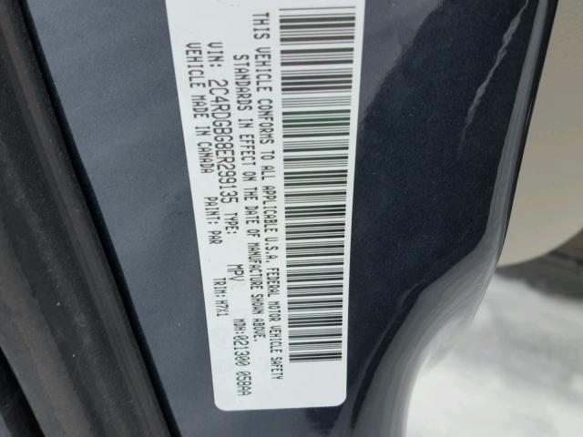 2C4RDGBG8ER299135 - 2014 DODGE GRAND CARA GRAY photo 10