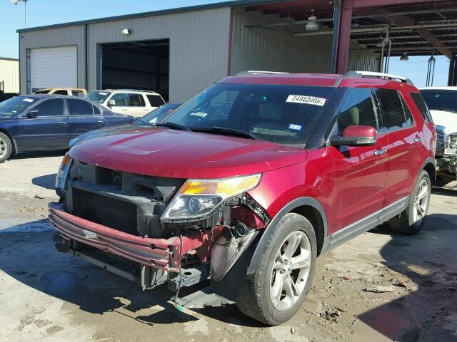 1FM5K7F8XDGA40956 - 2013 FORD EXPLORER L RED photo 2