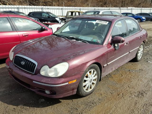 KMHWF35H74A966883 - 2004 HYUNDAI SONATA GLS BURGUNDY photo 2