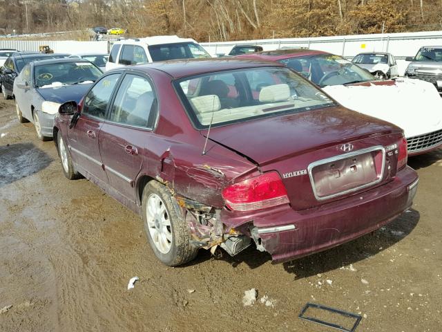 KMHWF35H74A966883 - 2004 HYUNDAI SONATA GLS BURGUNDY photo 3