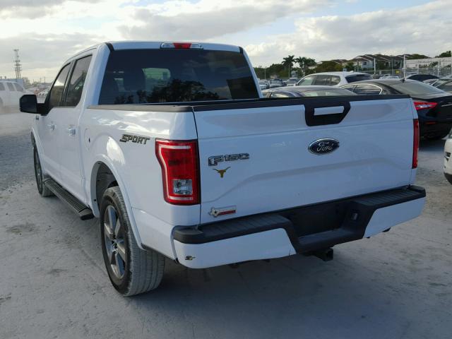 1FTEW1CF3HKD80350 - 2017 FORD F150 SUPER WHITE photo 3