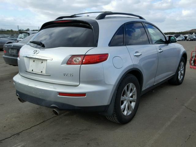 JNRAS08W78X204644 - 2008 INFINITI FX35 SILVER photo 4