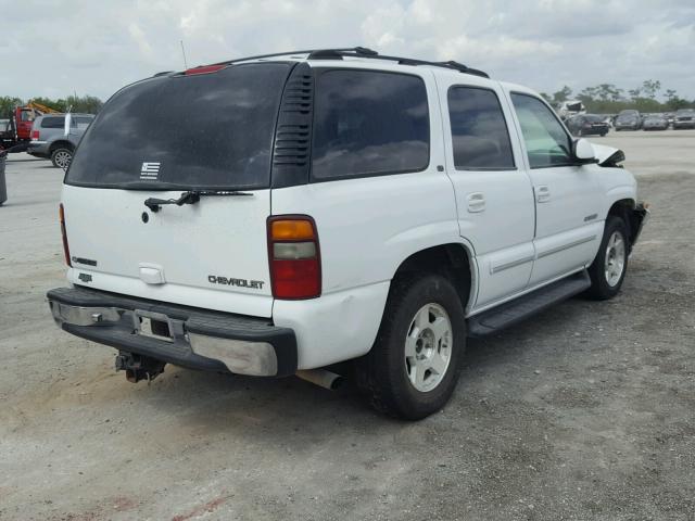 1GNEK13T01J164041 - 2001 CHEVROLET TAHOE K150 WHITE photo 4