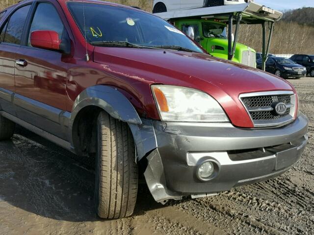 KNDJC733145304442 - 2004 KIA SORENTO EX MAROON photo 9