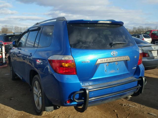 JTEES43AX82052050 - 2008 TOYOTA HIGHLANDER BLUE photo 3