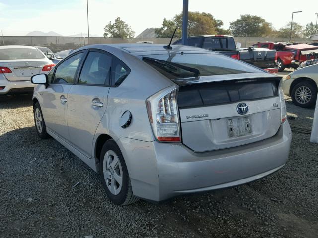 JTDKN3DU9A0181352 - 2010 TOYOTA PRIUS SILVER photo 3