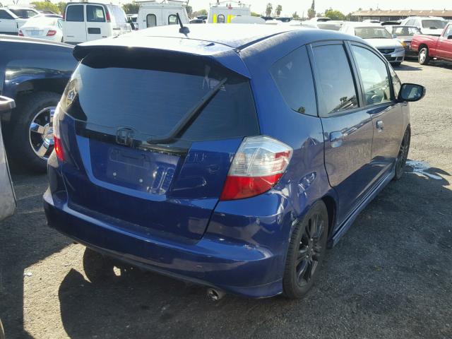 JHMGE88459S053847 - 2009 HONDA FIT SPORT BLUE photo 4