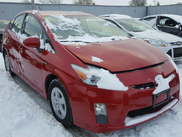 JTDKN3DU5B0295222 - 2011 TOYOTA PRIUS RED photo 1