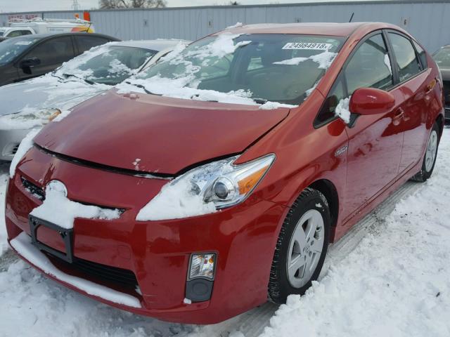 JTDKN3DU5B0295222 - 2011 TOYOTA PRIUS RED photo 2