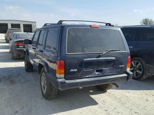 1J4FT58S91L515044 - 2001 JEEP CHEROKEE C BLUE photo 3