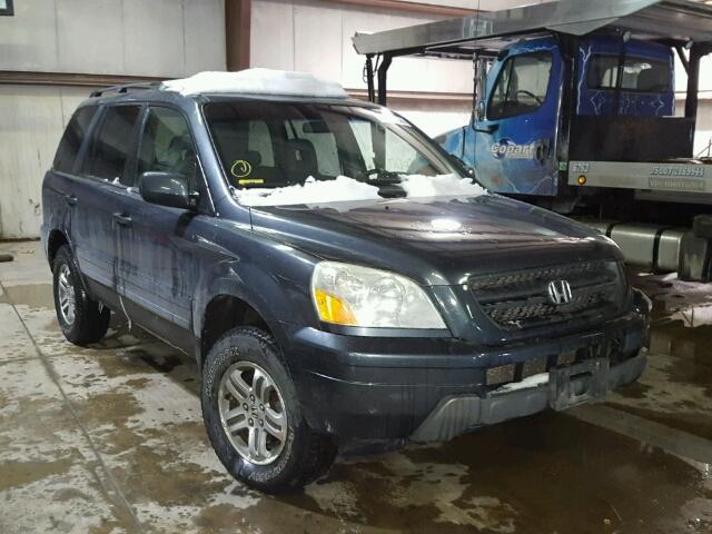 2HKYF18554H623338 - 2004 HONDA PILOT EXL BLUE photo 1