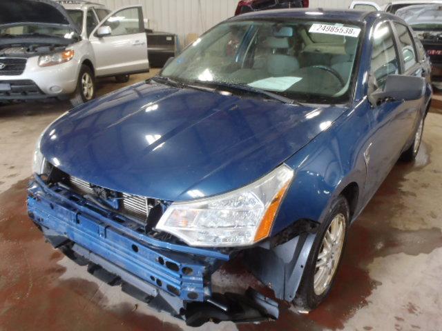 1FAHP35N48W125280 - 2008 FORD FOCUS SE BLUE photo 2