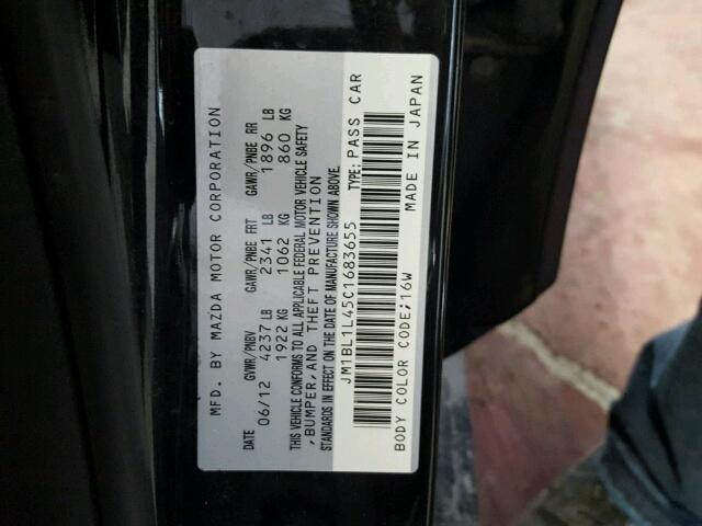 JM1BL1L45C1683655 - 2012 MAZDA SPEED 3 BLACK photo 10