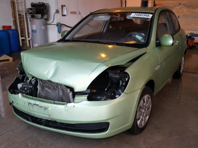 KMHCM36C58U103273 - 2008 HYUNDAI ACCENT GS GREEN photo 2