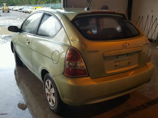 KMHCM36C58U103273 - 2008 HYUNDAI ACCENT GS GREEN photo 3