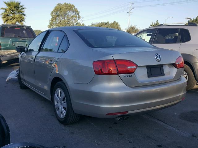 3VW2K7AJ1DM218015 - 2013 VOLKSWAGEN JETTA BASE 银色 照片 3