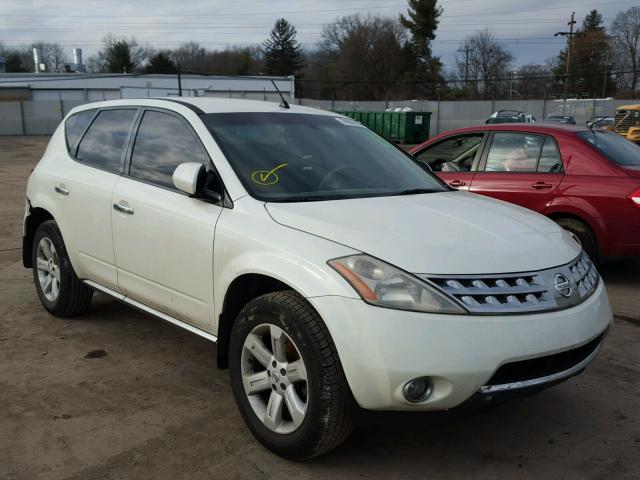 JN8AZ08T57W506413 - 2007 NISSAN MURANO SL WHITE photo 1