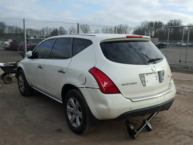 JN8AZ08T57W506413 - 2007 NISSAN MURANO SL WHITE photo 3