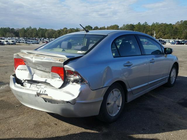 JHMFA36206S009522 - 2006 HONDA CIVIC HYBR SILVER photo 4