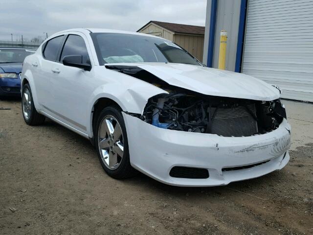 1C3CDZABXEN103155 - 2014 DODGE AVENGER SE WHITE photo 1