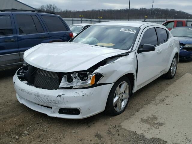 1C3CDZABXEN103155 - 2014 DODGE AVENGER SE WHITE photo 2