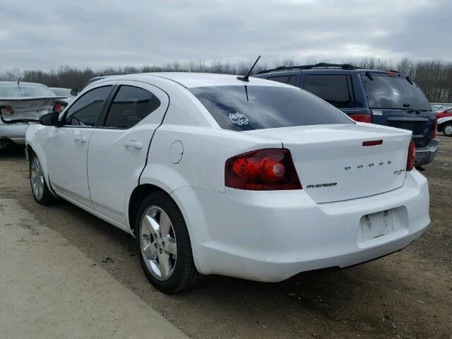 1C3CDZABXEN103155 - 2014 DODGE AVENGER SE WHITE photo 3