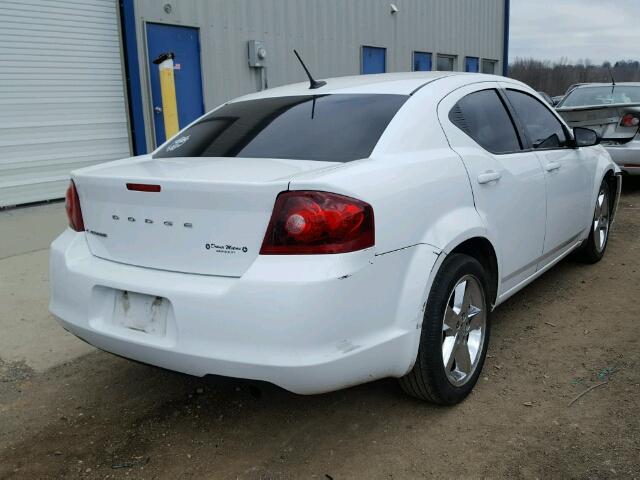 1C3CDZABXEN103155 - 2014 DODGE AVENGER SE WHITE photo 4