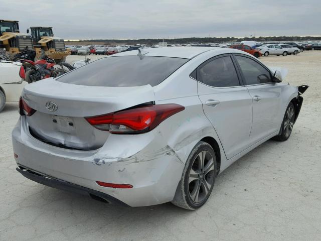 KMHDH4AH6EU080714 - 2014 HYUNDAI ELANTRA SE SILVER photo 4