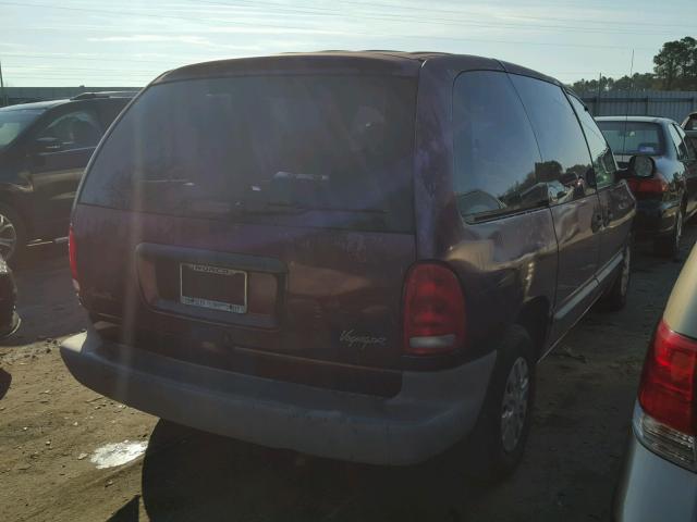 2P4FP25B3XR404661 - 1999 PLYMOUTH VOYAGER BURGUNDY photo 4