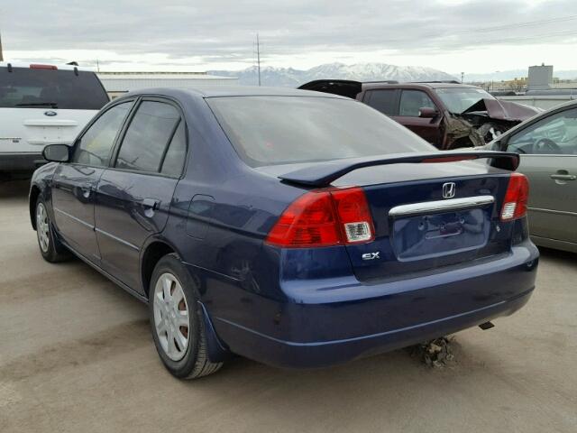 2HGES26793H564859 - 2003 HONDA CIVIC EX BLUE photo 3