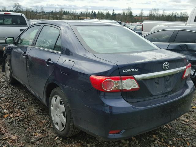 2T1BU4EE6DC990656 - 2013 TOYOTA COROLLA BA BLUE photo 3