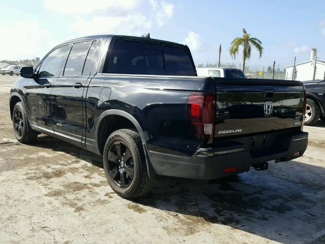 5FPYK3F80HB036559 - 2017 HONDA RIDGELINE BLACK photo 3