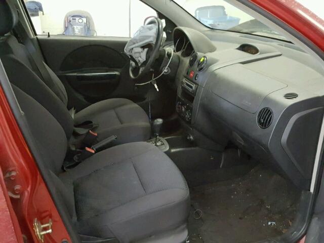 KL1TD56606B639364 - 2006 CHEVROLET AVEO BASE MAROON photo 5