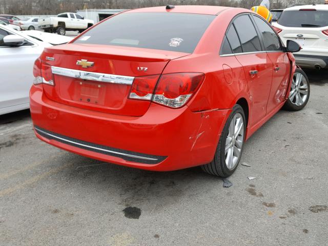 1G1PG5SB7E7413000 - 2014 CHEVROLET CRUZE LTZ RED photo 4