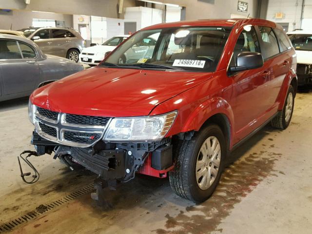 3C4PDCAB6ET160091 - 2014 DODGE JOURNEY SE RED photo 2