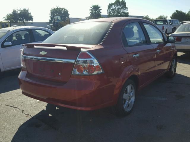 KL1TG56648B159354 - 2008 CHEVROLET AVEO LT RED photo 4