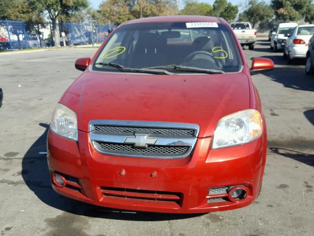 KL1TG56648B159354 - 2008 CHEVROLET AVEO LT RED photo 9