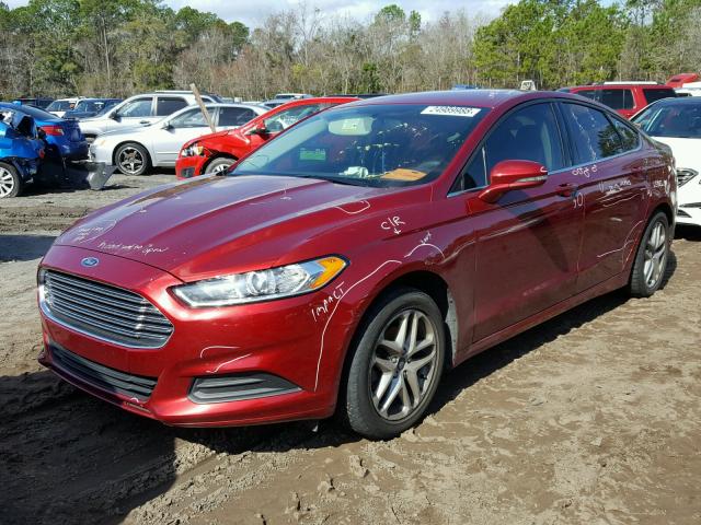 3FA6P0H76GR243853 - 2016 FORD FUSION SE RED photo 2