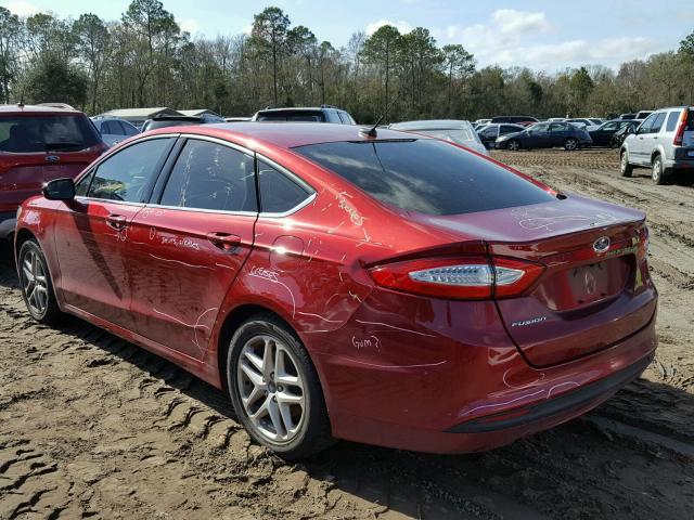 3FA6P0H76GR243853 - 2016 FORD FUSION SE RED photo 3