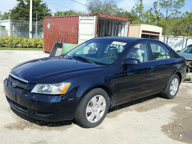 5NPET46C87H226208 - 2007 HYUNDAI SONATA GLS BLUE photo 2