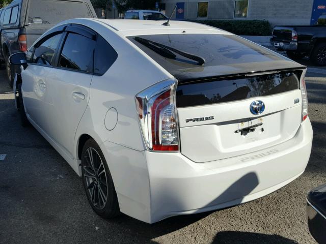 JTDKN3DU8E0381662 - 2014 TOYOTA PRIUS WHITE photo 3