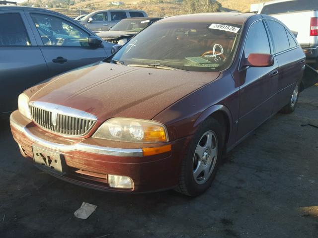 1LNHM87A7YY808231 - 2000 LINCOLN LS BURGUNDY photo 2