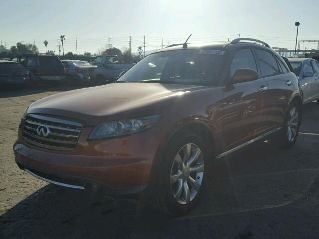 JNRAS08U37X100231 - 2007 INFINITI FX35 ORANGE photo 2