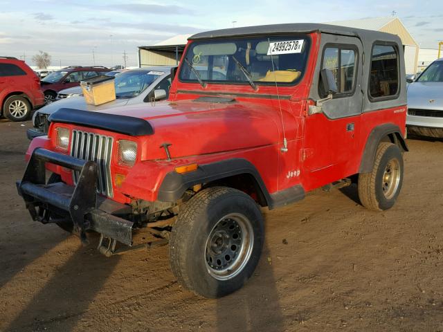 2J4FY19P9MJ138469 - 1991 JEEP WRANGLER / RED photo 2