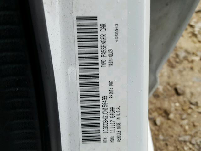 1C3CCBHG1CN150499 - 2012 CHRYSLER 200 S 白色 照片 10