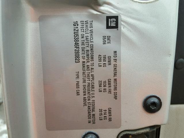 1G1ZU53846F280823 - 2006 CHEVROLET MALIBU LTZ Күміс фото 10