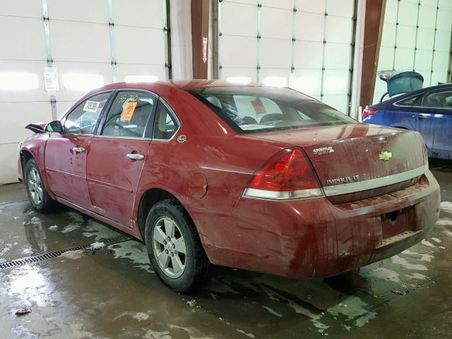 2G1WT58N789133895 - 2008 CHEVROLET IMPALA LT RED photo 3