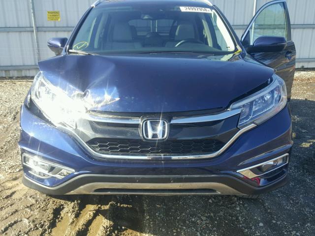 5J6RM4H90FL010471 - 2015 HONDA CR-V TOURI BLUE photo 7