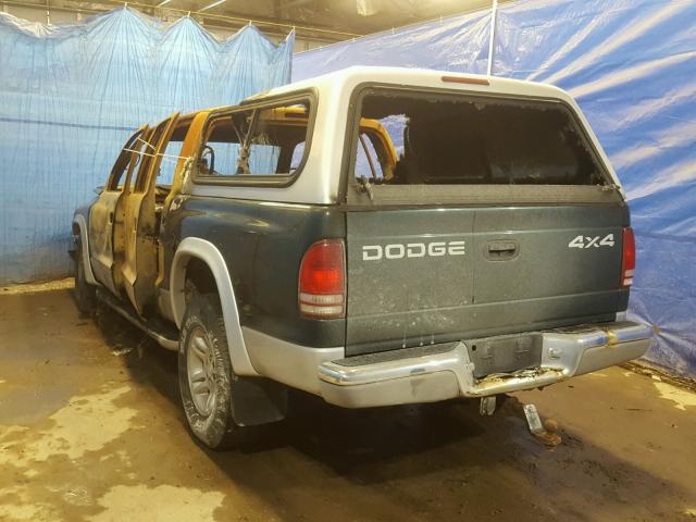 1B7HG2AN41S282377 - 2001 DODGE DAKOTA QUA GREEN photo 3